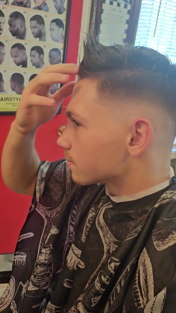 Fresh cut from the chair at Shawn Cutz