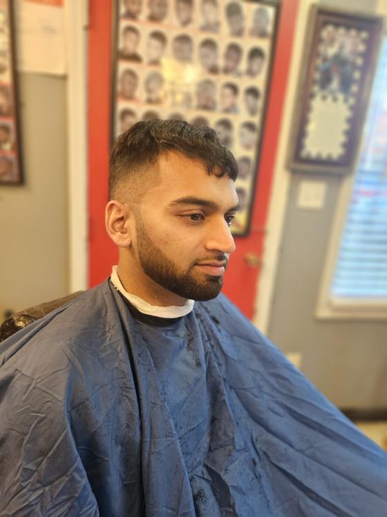 Client fresh out of the chair at Shawn Cutz
