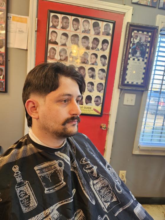 Client fresh out of the chair at Shawn Cutz