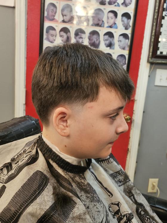 Client fresh out of the chair at Shawn Cutz