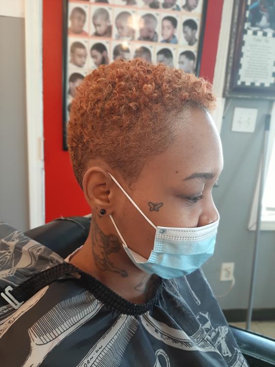 Client fresh out of the chair at Shawn Cutz