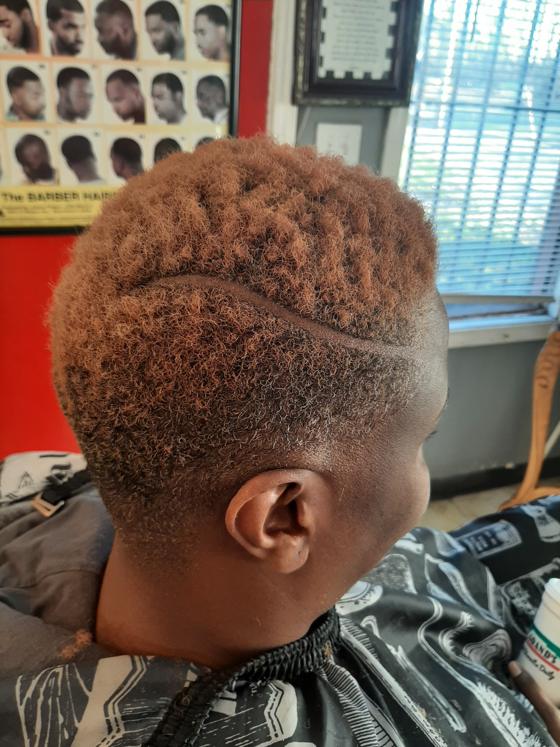 Client fresh out of the chair at Shawn Cutz