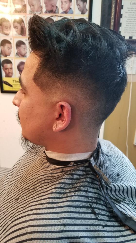 Client fresh out of the chair at Shawn Cutz