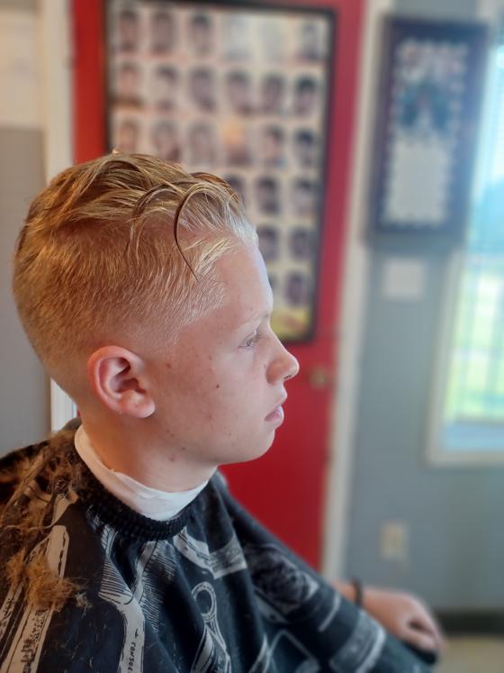 Client fresh out of the chair at Shawn Cutz